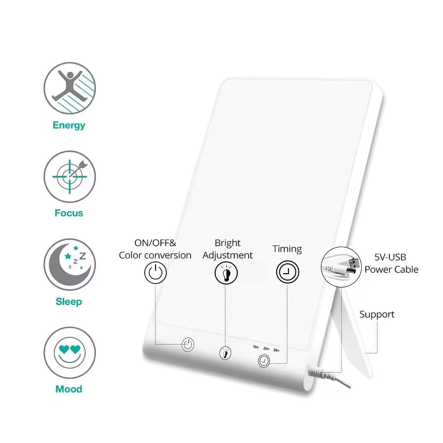 10000 Lux LED SAD Light Daylight Therapy Lamp